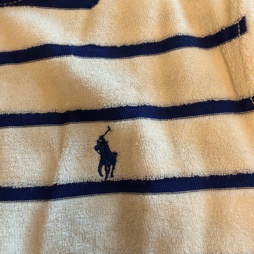 Polo Ralph Lauren Zip Up Striped Terry Cloth Sweatshirt  M 8-10 NWT - Picture 2 of 8